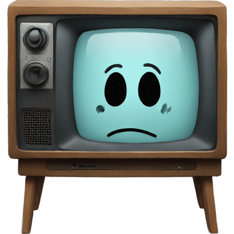 haunted tv with handprint on the screen emoji