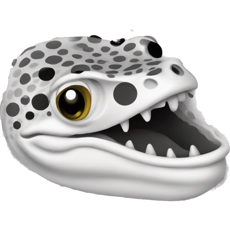 Eublefar lizard white in black dot smiles emoji