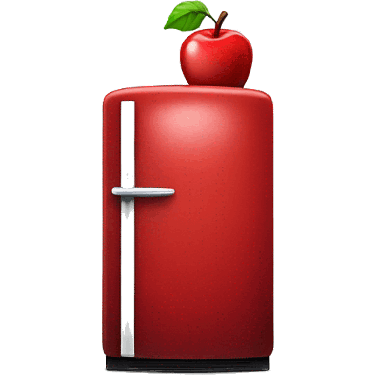 Realistic candy apple red fridge emoji