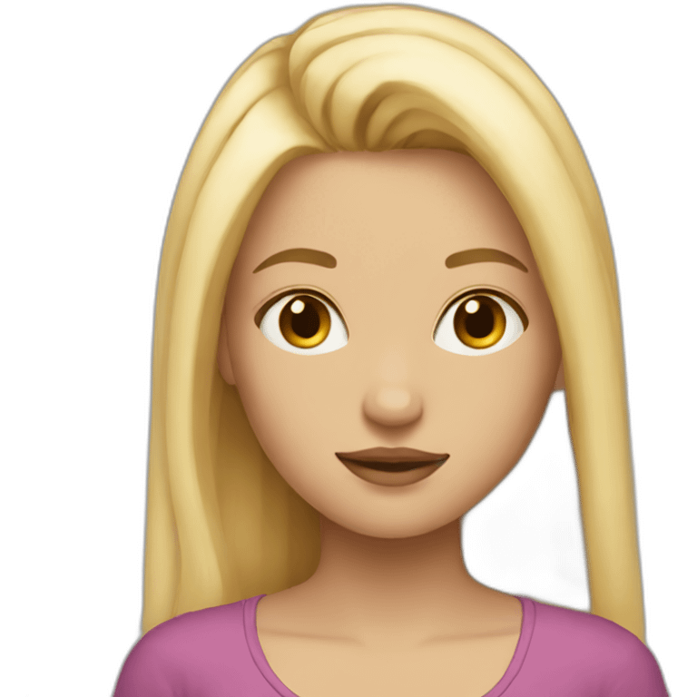 Girl with long strait blonde hair emoji