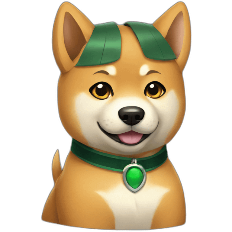 Shiba pokemon with dark green collar emoji