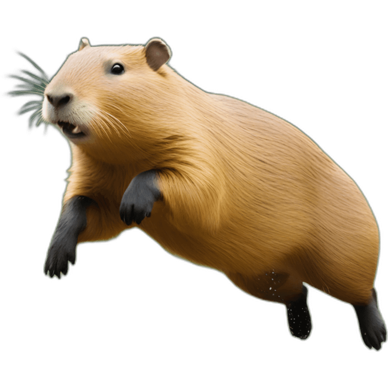 Capybara jumping emoji