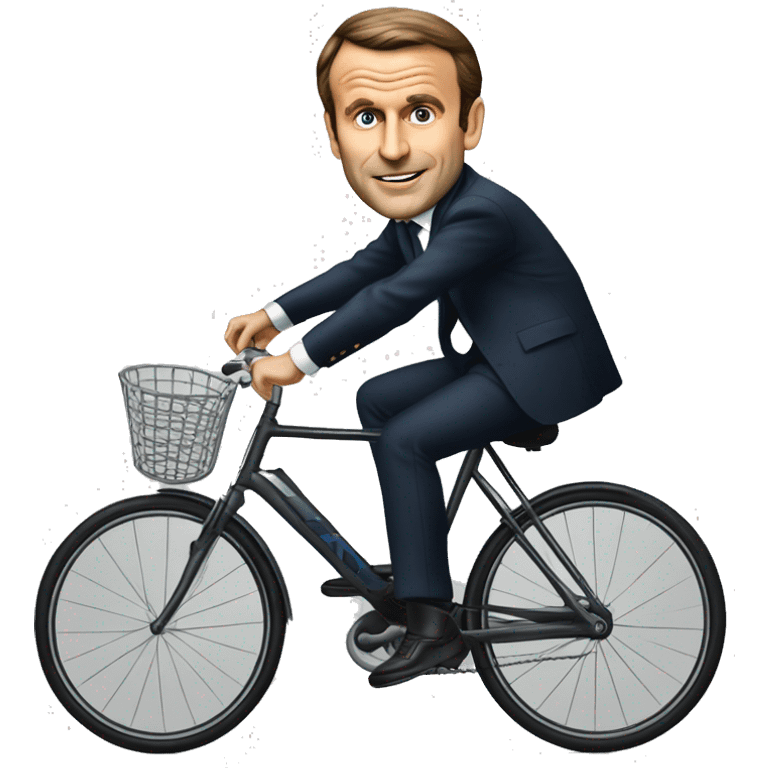 Emanuel macron sur un vélo emoji