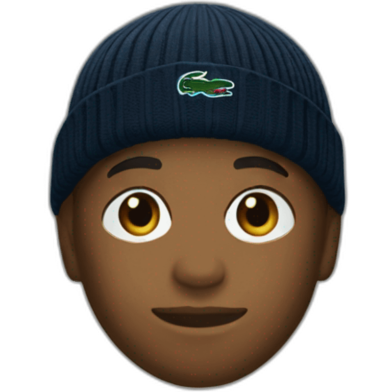 Black boy lacoste beanie with lacoste emoji