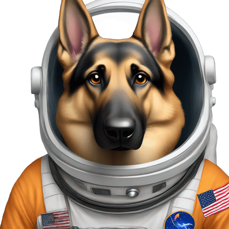 Serious German shepherd Astronaut emoji