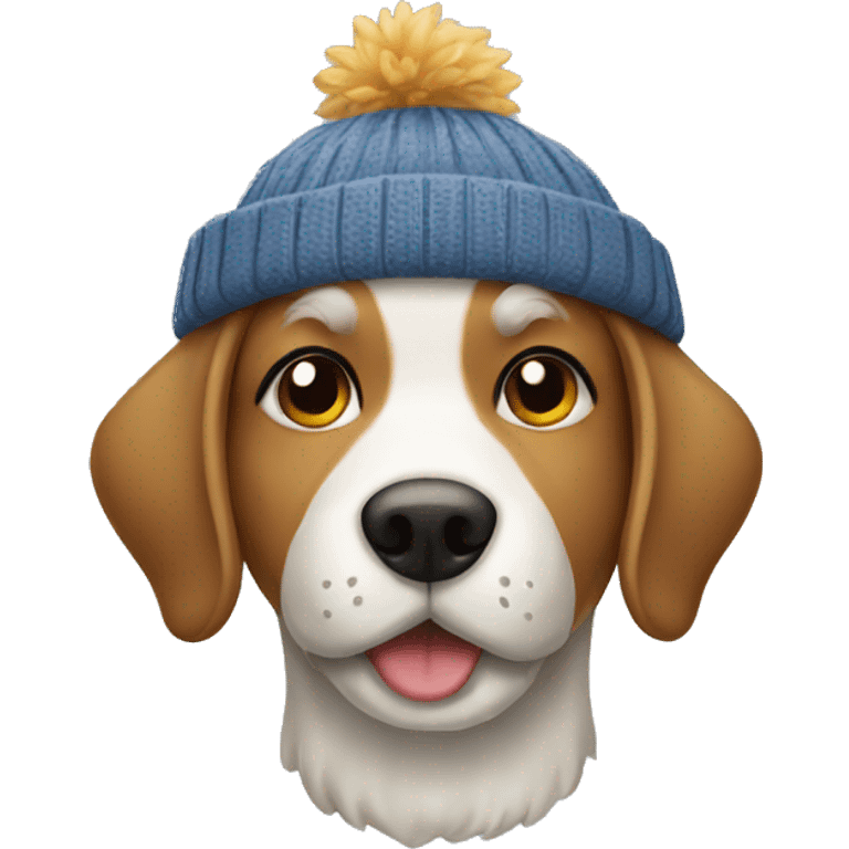 dog wearing a winter hat emoji