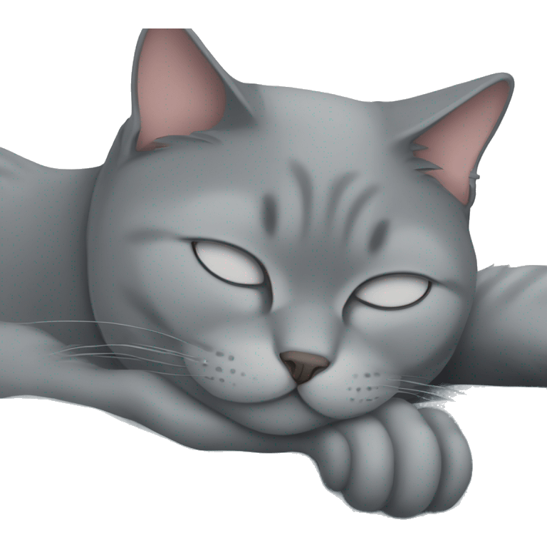 A British grey cat sleeping  emoji