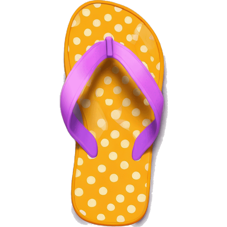 Realistic pair of polka dot summer flip flops isolated. emoji