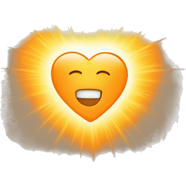 An orange heart radiating sunlight  emoji