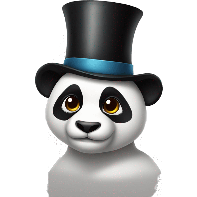 Panda wearing a really long top hat emoji