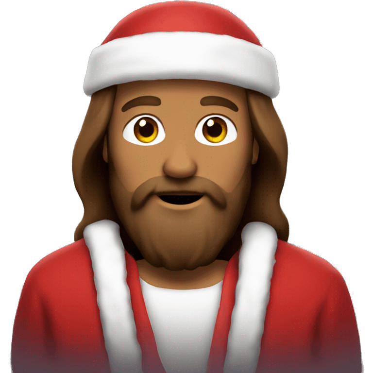 Jesus with Santa Claus emoji