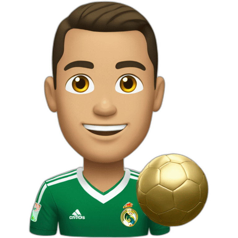 Cristiano Ronaldo soulève  le ballon d'or emoji