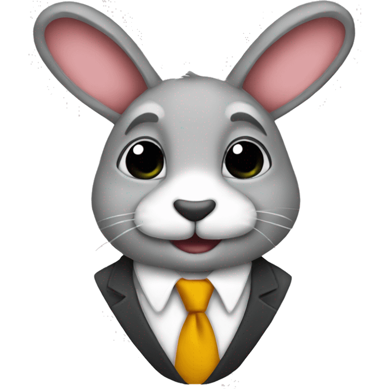 Rabit with a tie emoji