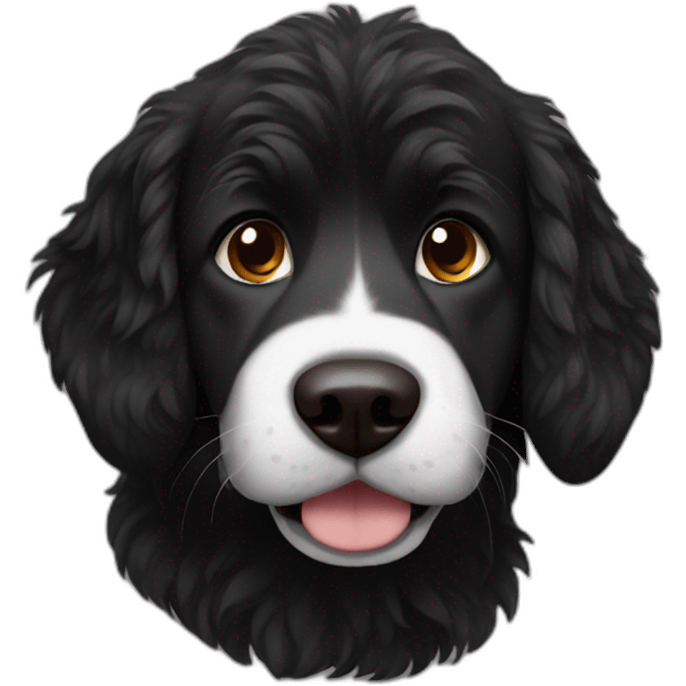 Black Berger dog with black brown and white fur emoji