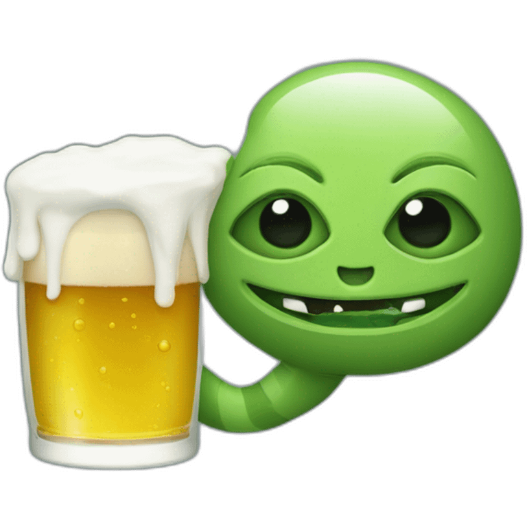 Un extraterrestre qui boit une bière emoji