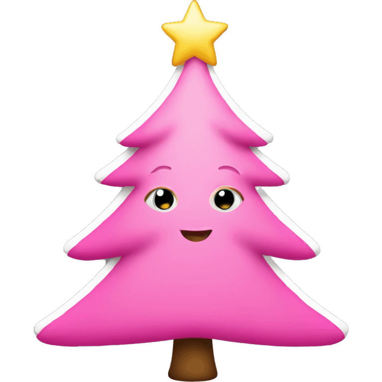 Pink cute Christmas tree emoji