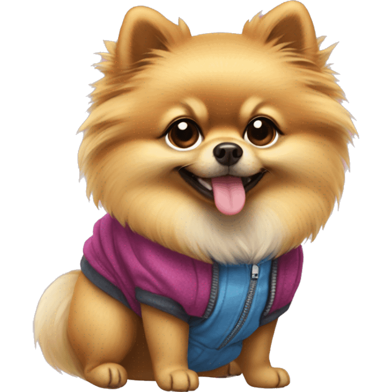 pomeranian dog with clothes on emoji