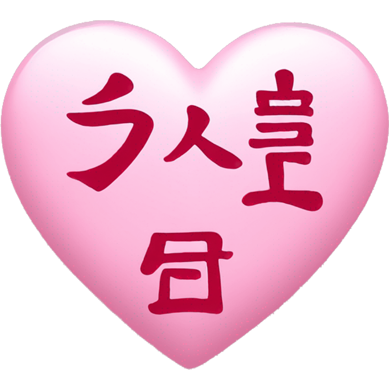 Pink heart with Chinese writing  emoji