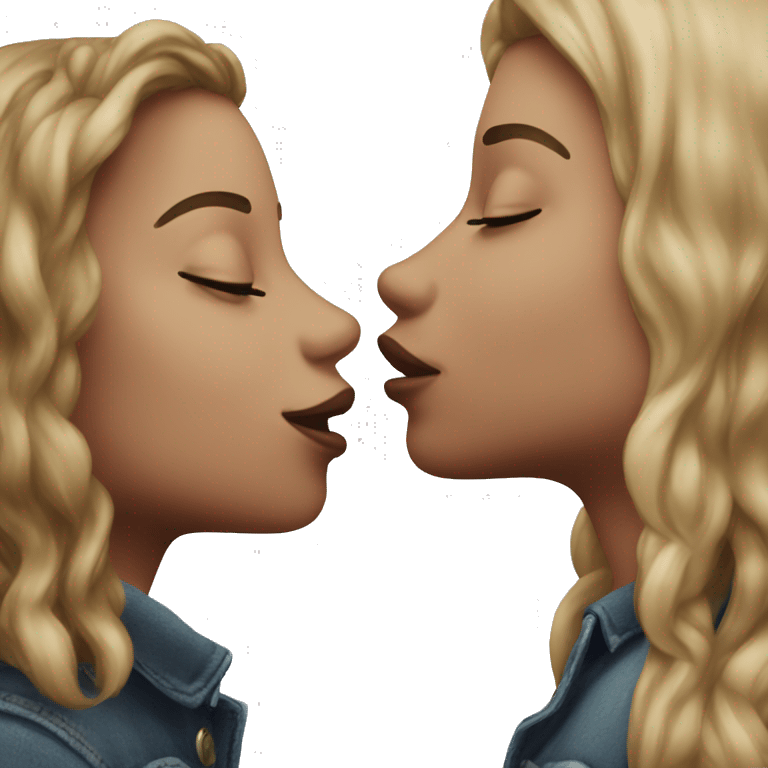 two girls kissing emoji