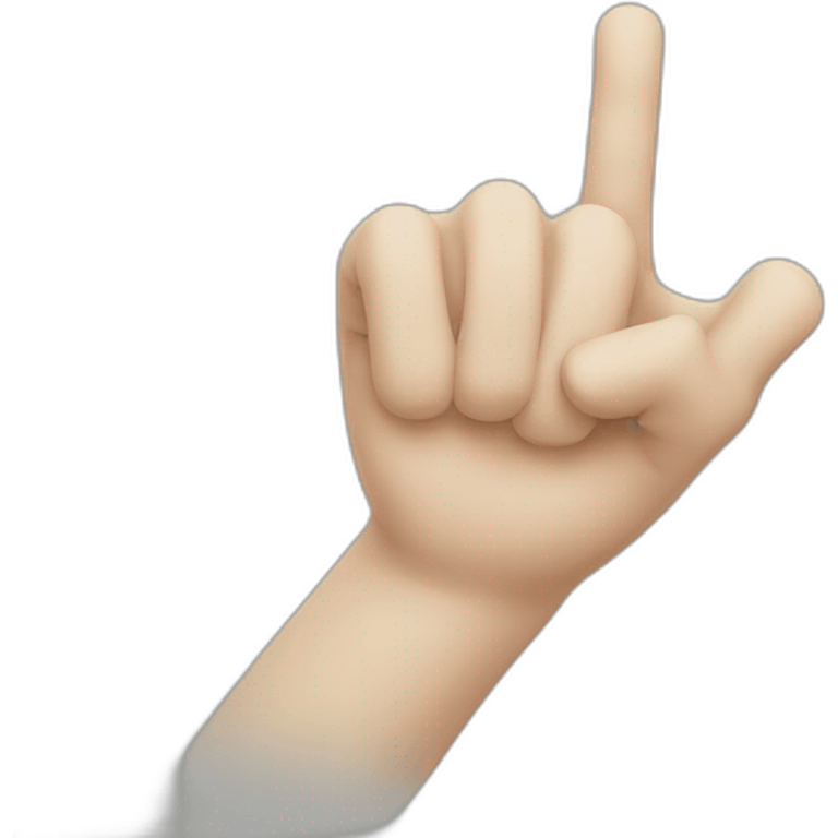 a white hand with an only finger up to indicate to scroll down emoji