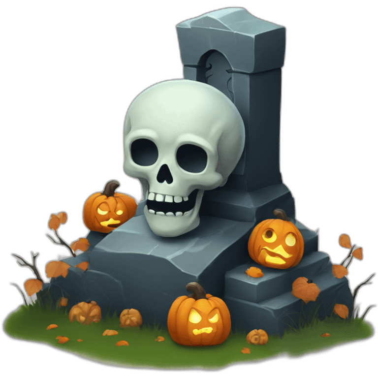 cute halloween graveyard emoji