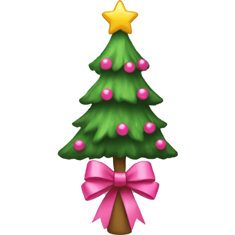 The Christmas tree with pink bows  emoji