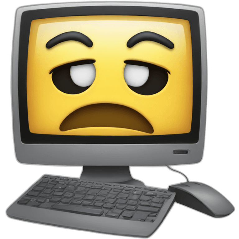 unhappy computer emoji