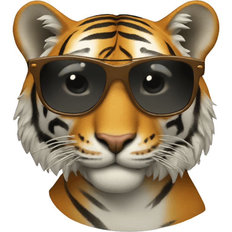 Surfing tiger sunglasses  emoji