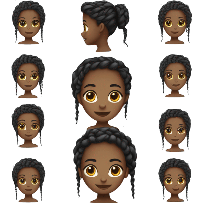 Black girl with braids emoji