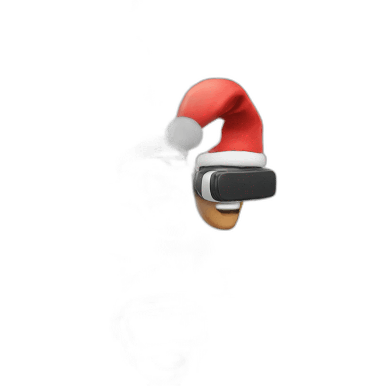 vr headset in christmas hat emoji