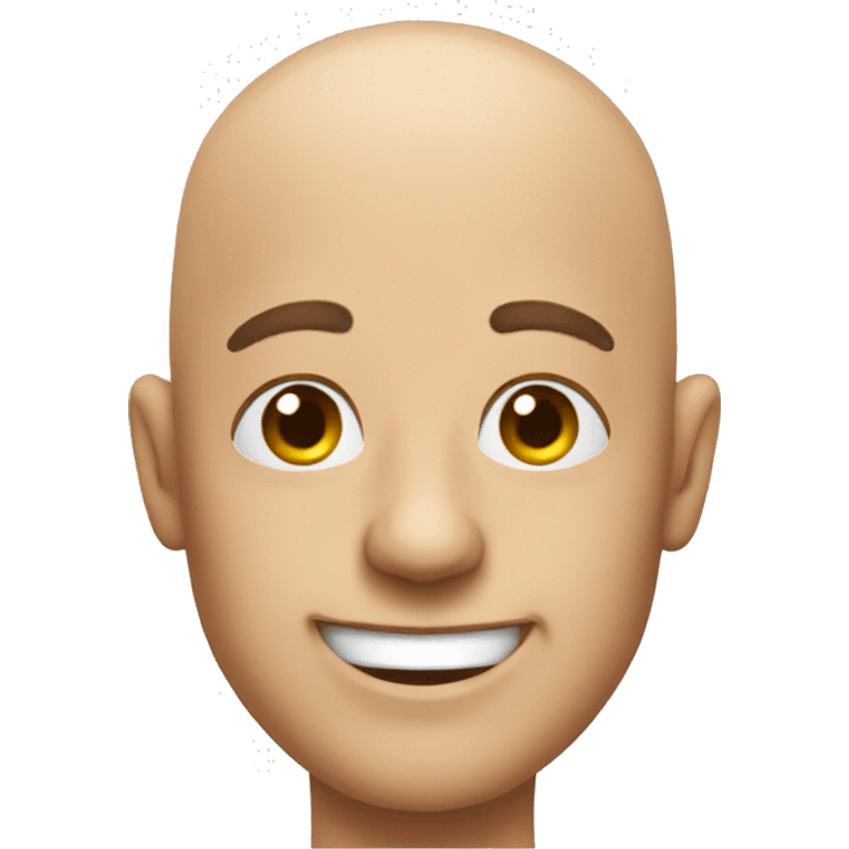 Bald man winking emoji