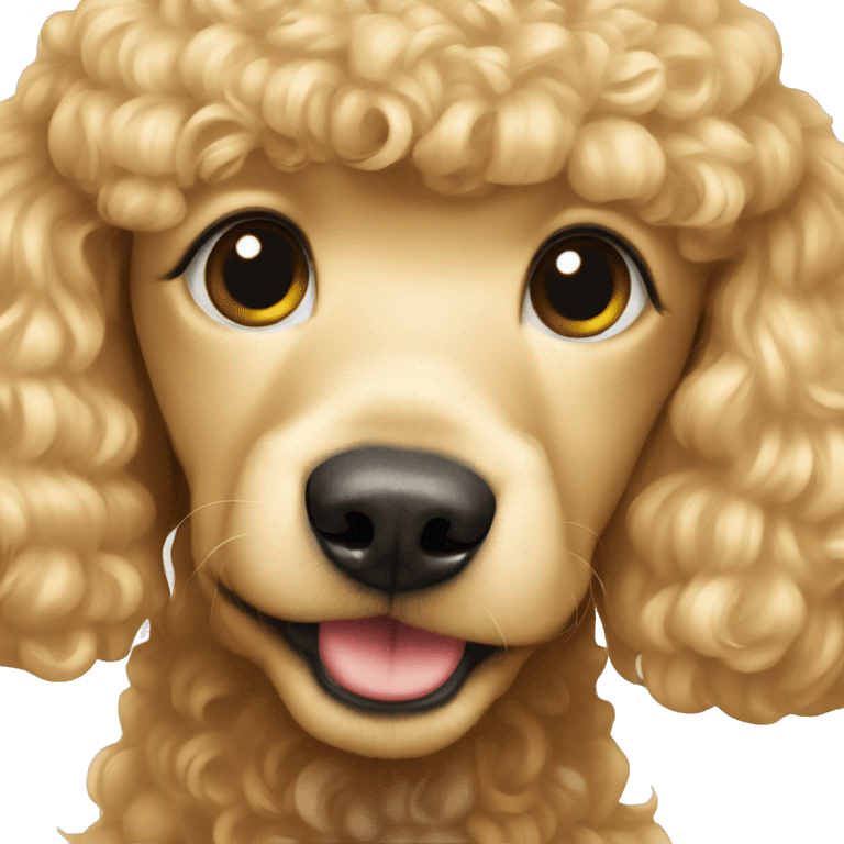 golden poodle with blonde girl emoji