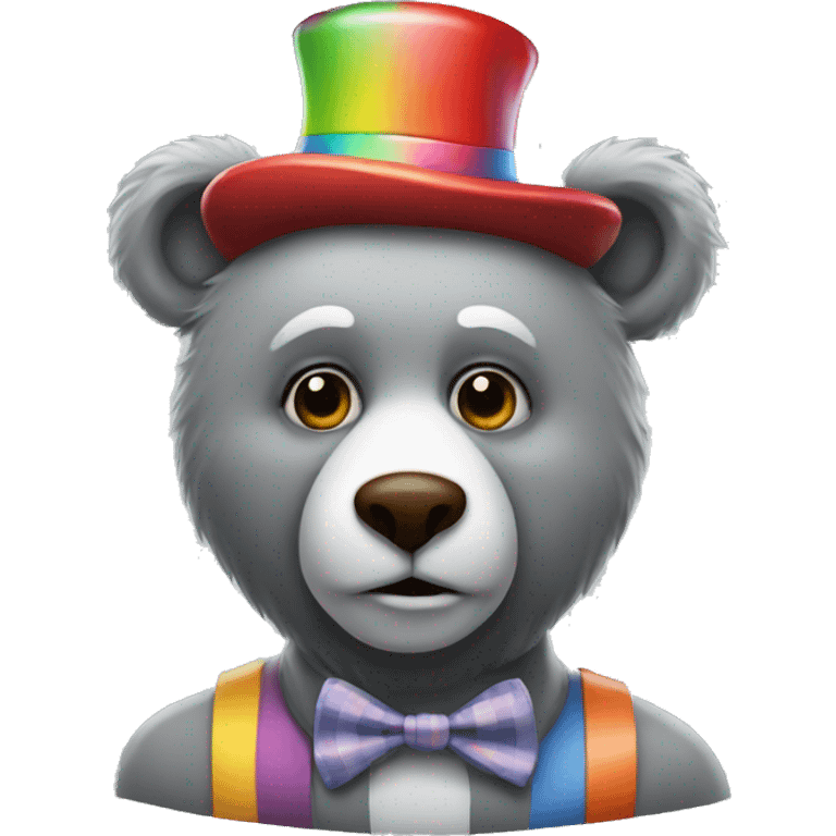 realistic-grey-bear-with-a-clown-makeup  emoji