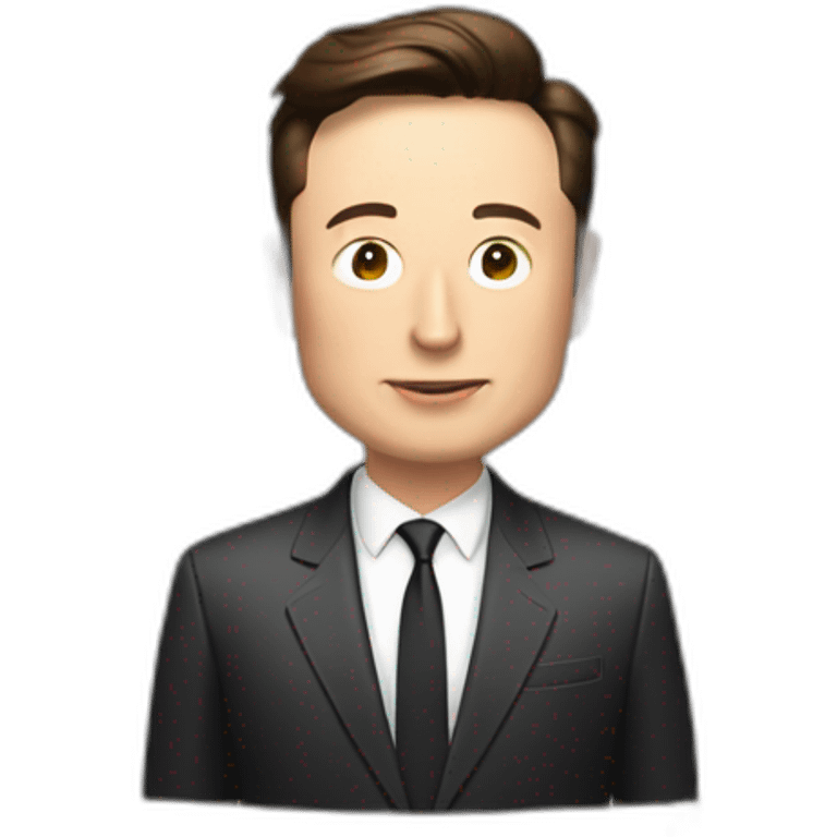 Elon musk con una computadora emoji