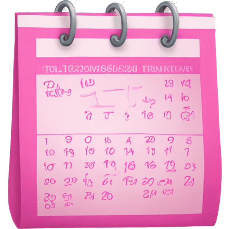 pink calendar emoji