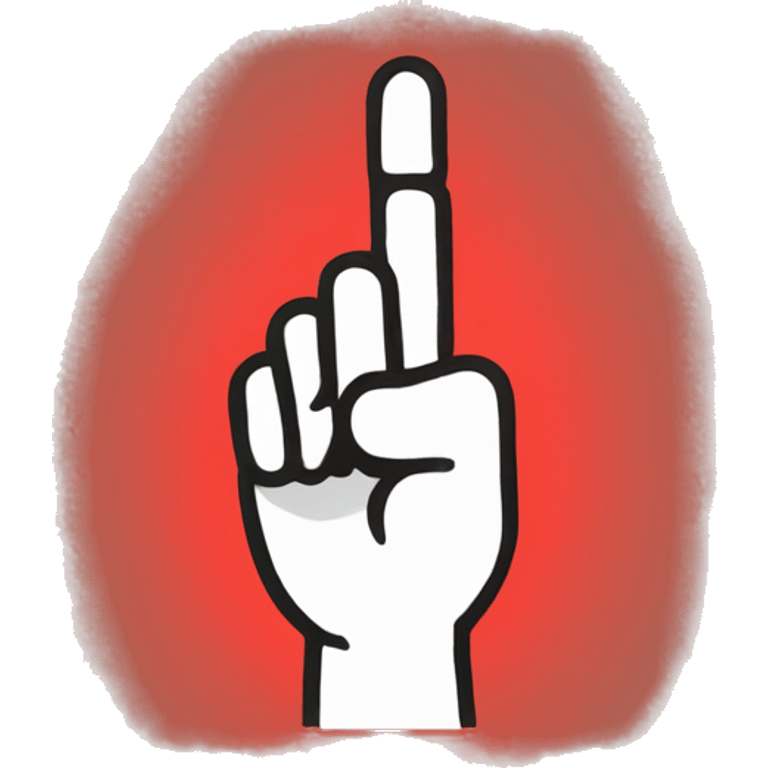 backhand index Finger pointing up in red colour emoji