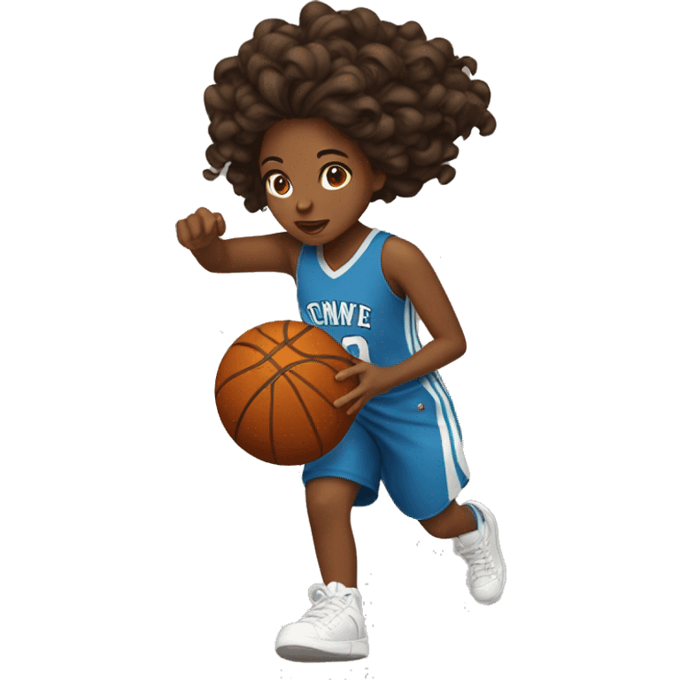 Brown girl slam dunk emoji