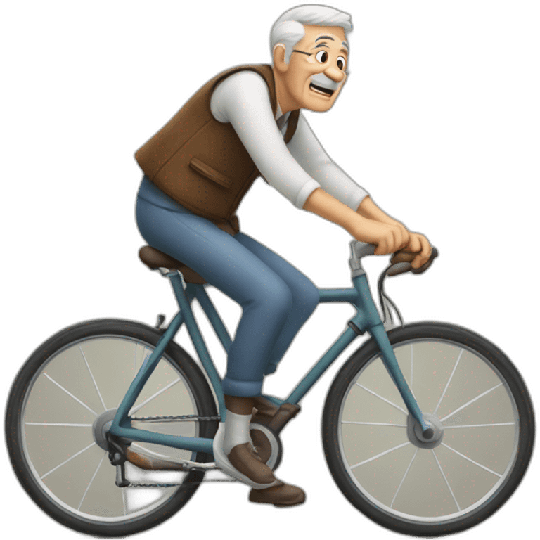 Old man riding bike emoji