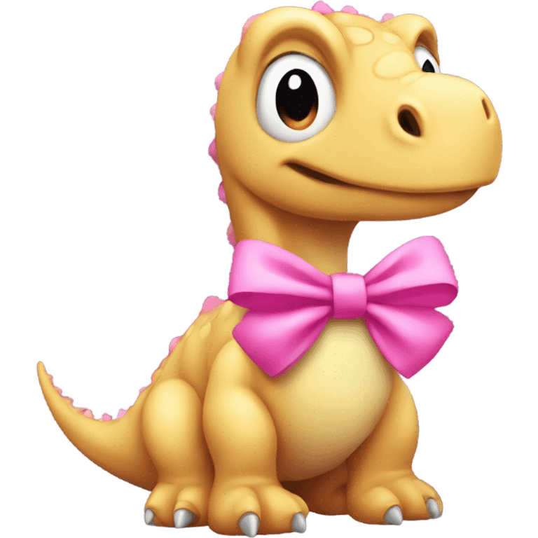 Dinosaur with pink bow emoji