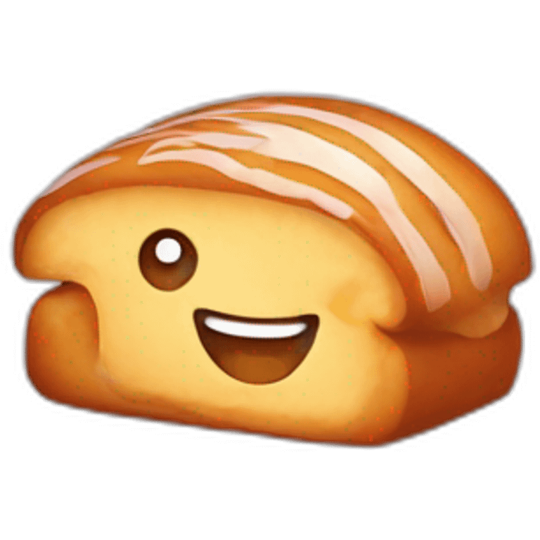 one happy sweet roll emoji