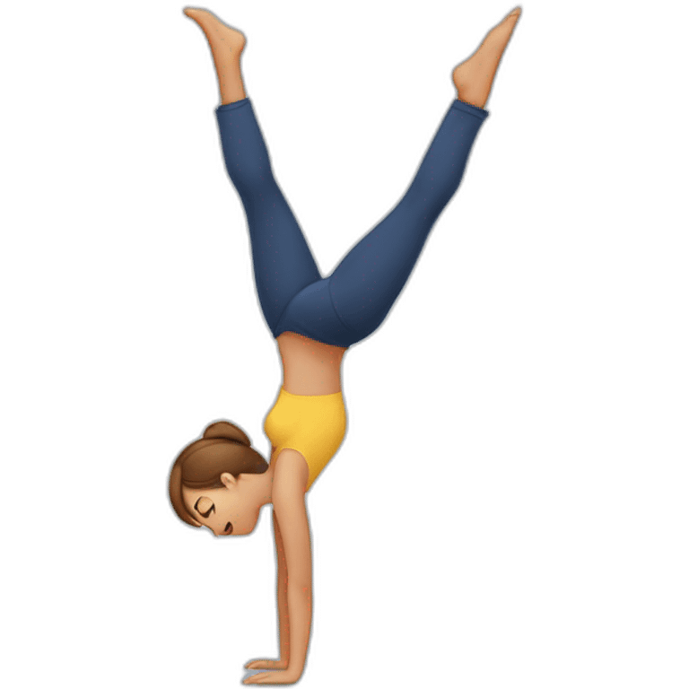 Ein Mädchen  was ein Handstand macht emoji