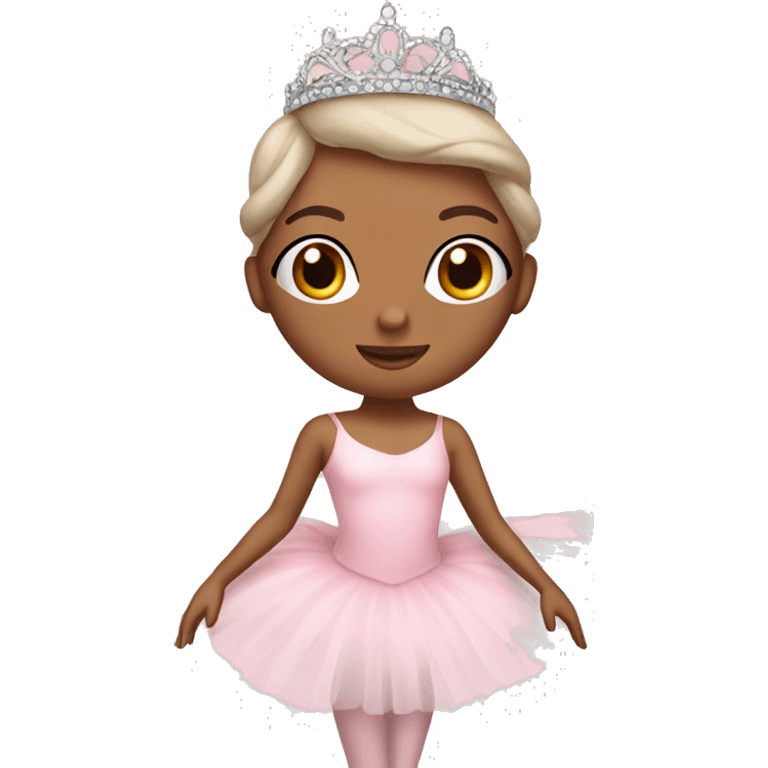 Pastel pink ballerina with tiara emoji