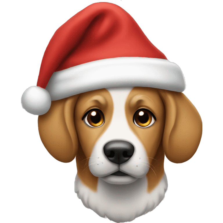 dog with a santa clause hat emoji