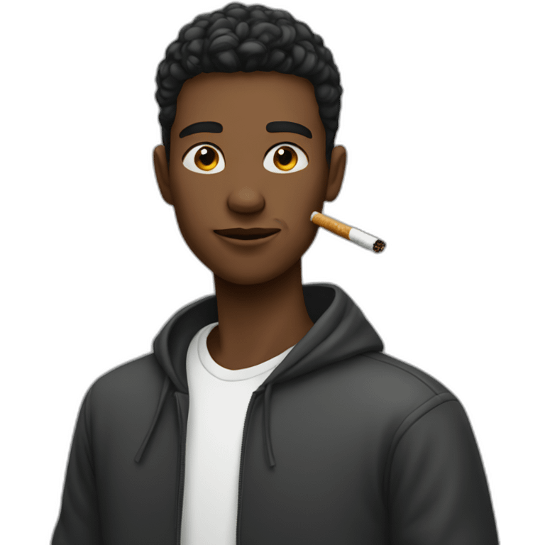 young man smoking emoji