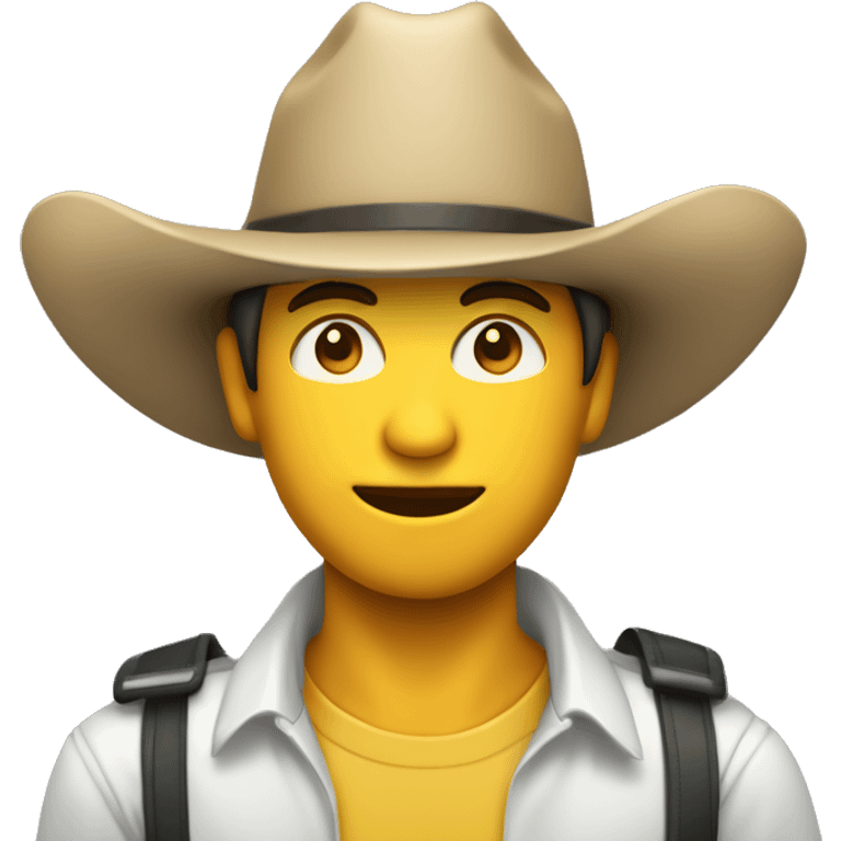 Agrónomo con sombrero joven cerrando un ojito  emoji