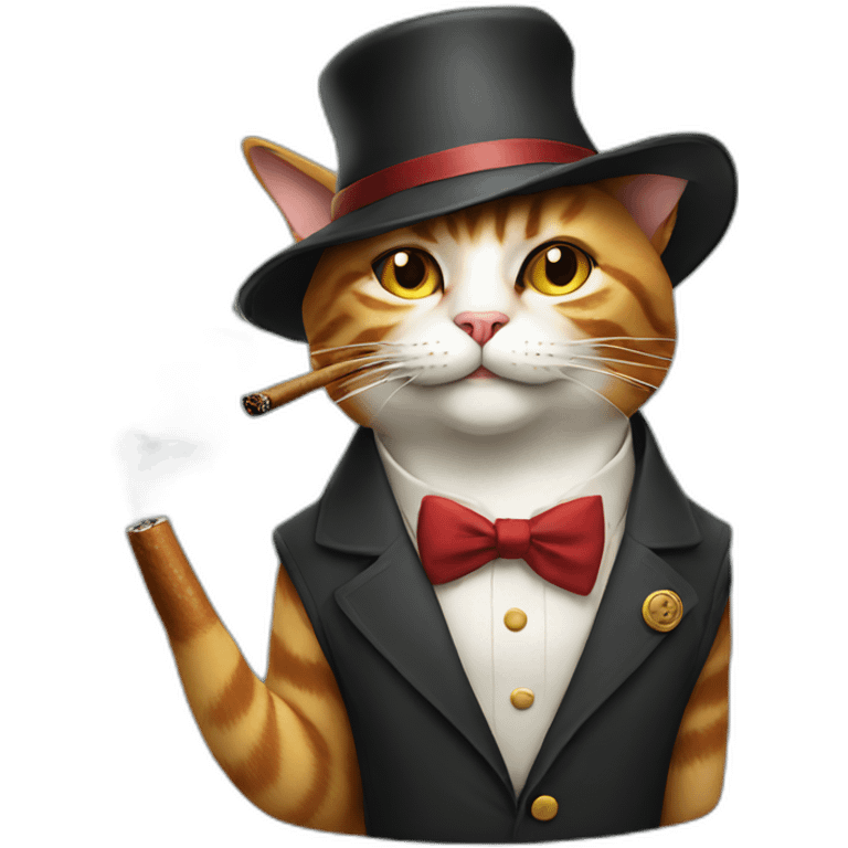 cat with a hat smoking a cigar emoji