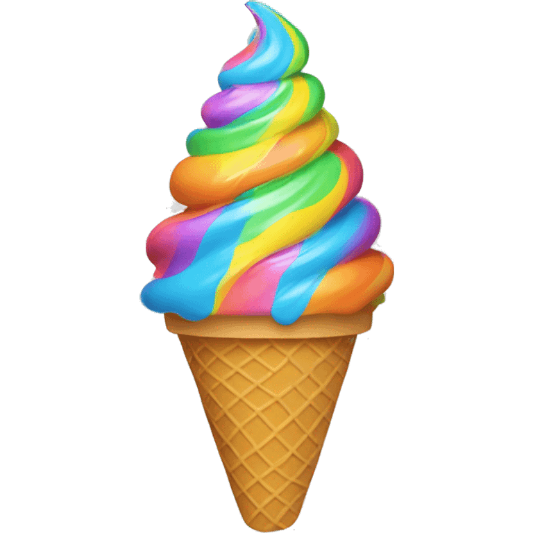 Rainbow swirl ice cream in cone emoji