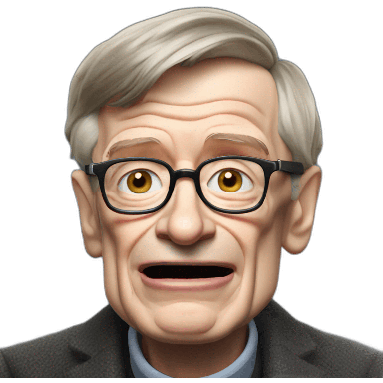 stephen hawking head tilted lip droopy emoji