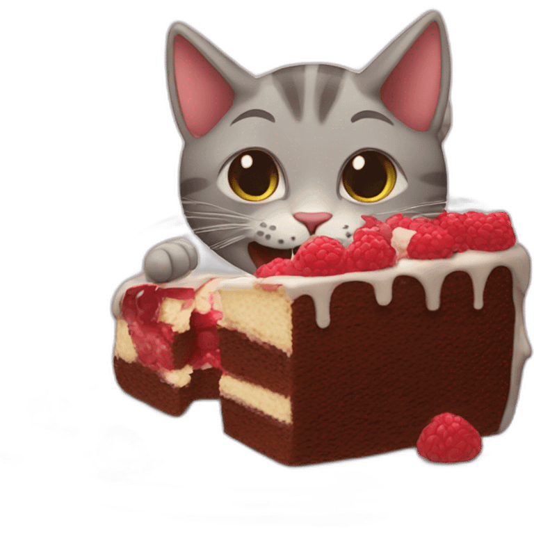 Cat eating cake emoji