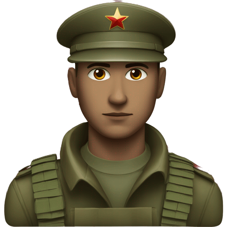 realistic ussr soldier serious with military takes emoji